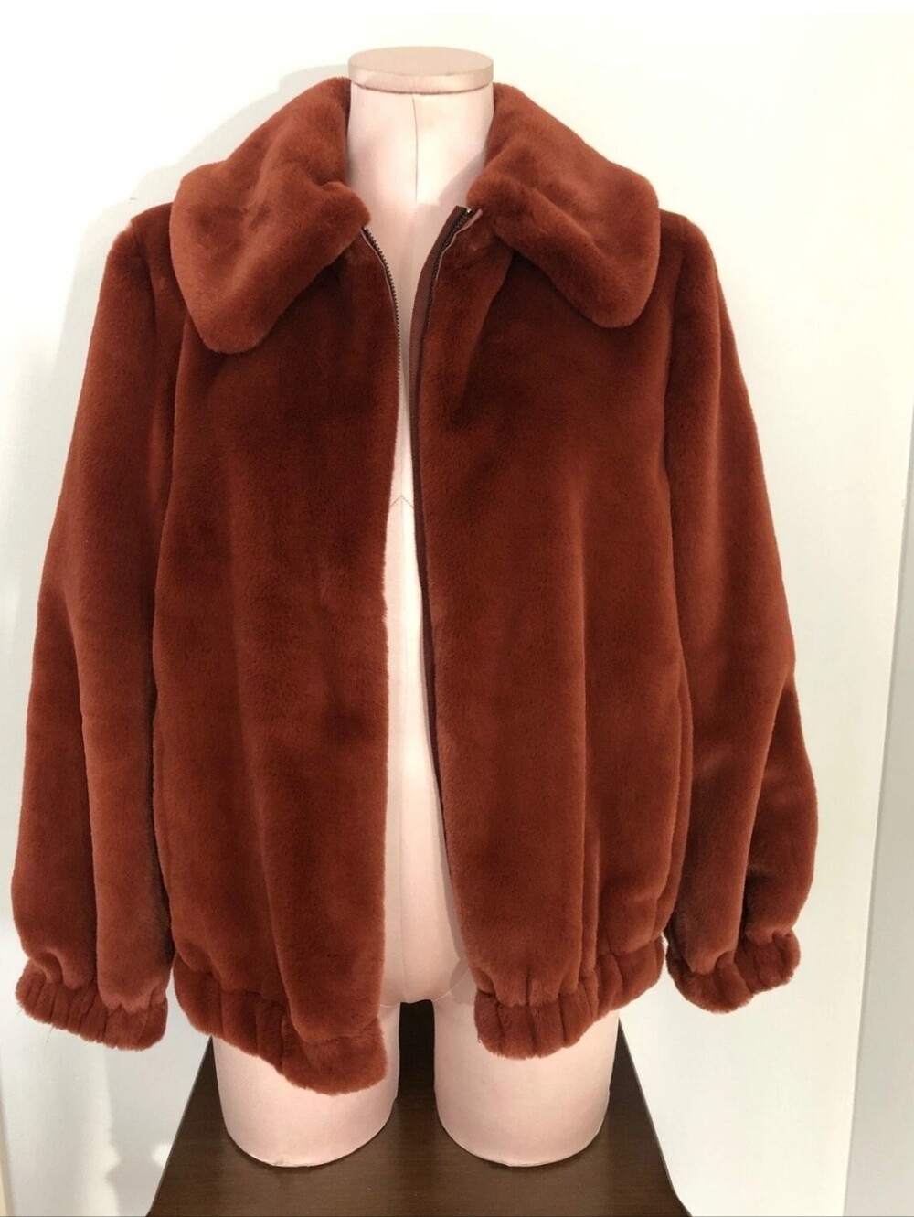 Rebecca Taylor NWT Whimsical Faux Fur Bomber Jacket Spice Rust M Retail $575